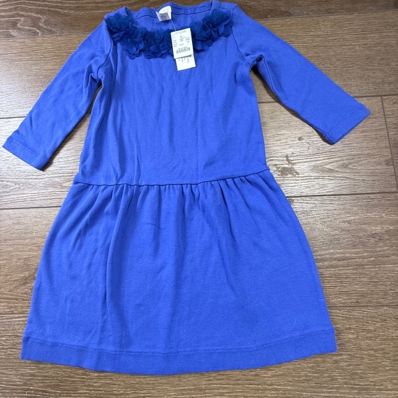 Crewcuts J. Crew Factory Blue Dress Rosette Collar NWT Size 7, Fall, Holiday - Picture 1 of 8